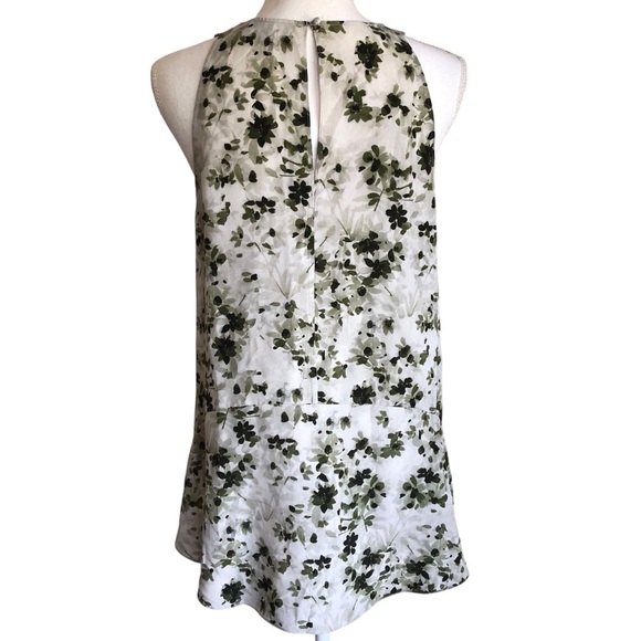 Theory Silk Sleeveless Kalstinn Top Spring Green Floral Size Medium - Picture 4 of 13